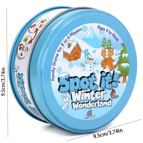 Spot It Klassisk Kortspil til Familiens Rejse Aften, Fest Spil Snemand snowman