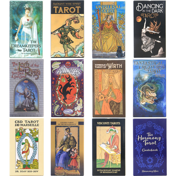 12*7 cm suurikokoinen tarot-kortti, vaalea väri, ritari-tarot-prisma, monivärinen A7 Multicolor A7