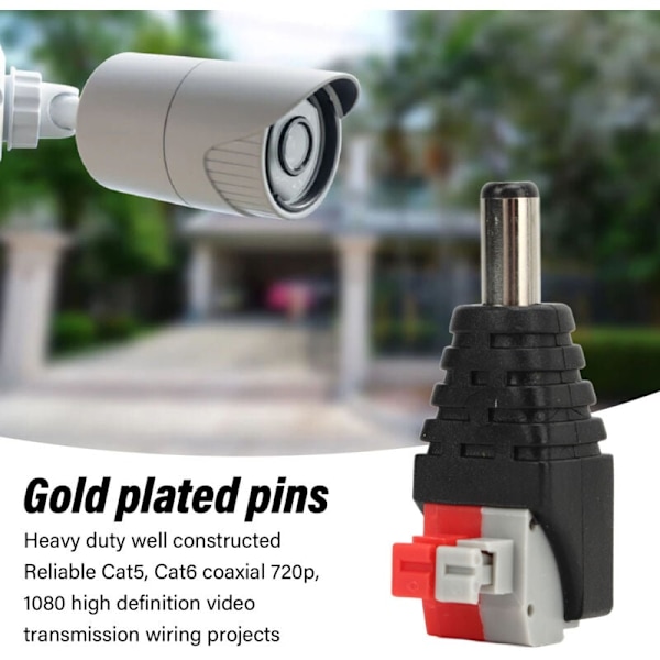 10 stk. BNC Hanstik Koaksialkabel CCTV Overvågningskamera Terminal RCA Adapter AV Stik, DUBUNS