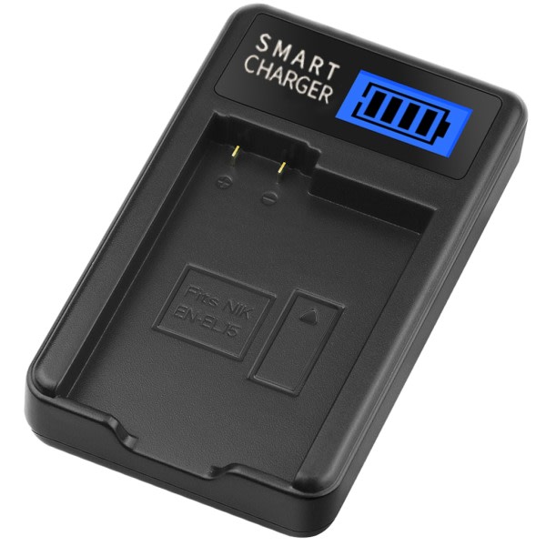 EN-EL15 LCD Enkeltlader Batterilader for Nikon D500 D600 D610 D7000 D7100 D7200 D800E D810A Kamera Dock