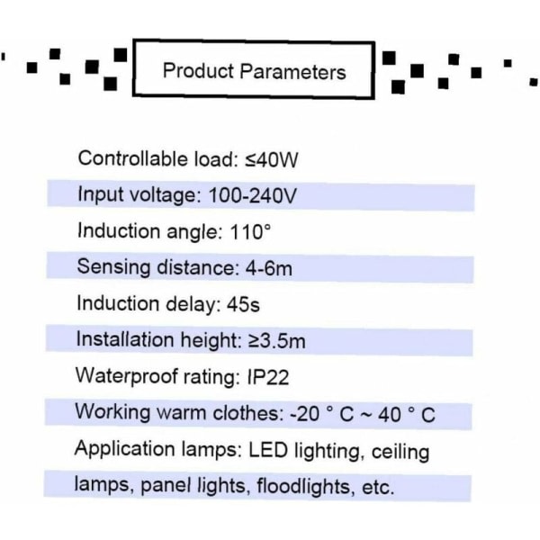 LED-ljusströmbrytare Infraröd rörelsesensorbrytare