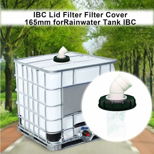 45° 1000L Säiliösuodatin, pestävällä nylon-suodattimella, 1000 litran säiliöliitäntään, IBC-kannen suodatin IBC-säiliön lisävarusteet, 165 mm nylon-sadepuodatin,