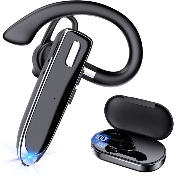 Bluetooth enkel trådlös hörlur Handsfree puhelin, usb-c laddning, vattentät hörlur för bilkörning/affärer/kontor med Android/ios, bärbar tietokone