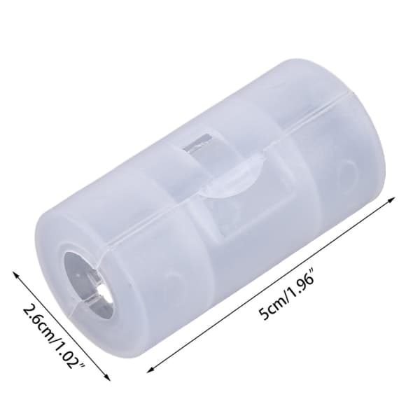 2x AA til C størrelse batterikonverter Adapter Adapter til etui
