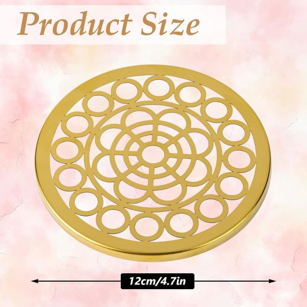 2 osainen metallikukka-asettelijan kansi, ruostumaton teräs Flower Frog Insert -verkkojärjestelijä 12 cm / 4,7 tuumaa pyöreä
