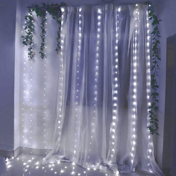 3x1/3x2/3x3M Led-islyktor Fairy String Light Batteri/ USB Fairy Xmas Girlander för bröllop Hem Fönster Fest Semesterdekor Vit 3X1M USB