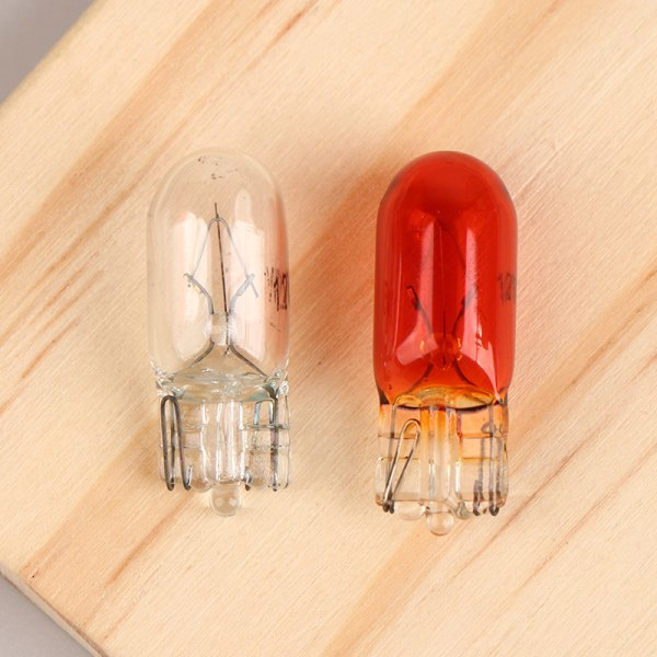 10 stk T10 W5W klare signalpærer 12V 5W W2.1x9.5D enkelt filament hvitt