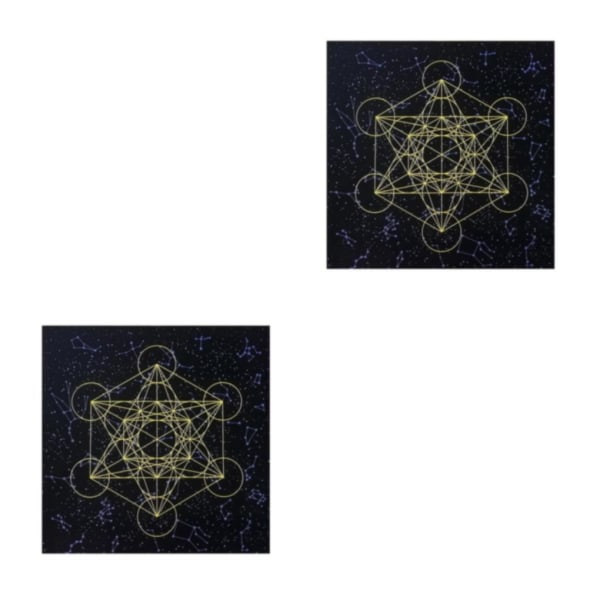 1/2/3 Astrologi Tarot Kortspil Bordsdæk Crystal Grid Sort 60x60cm 2Sæt Black 60x60cm 2Set
