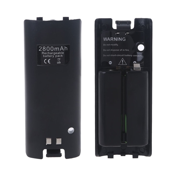 2800Mah säker uppladdningsbart batteri för WII för WII U spelkonsol 2st/förpackning Svart