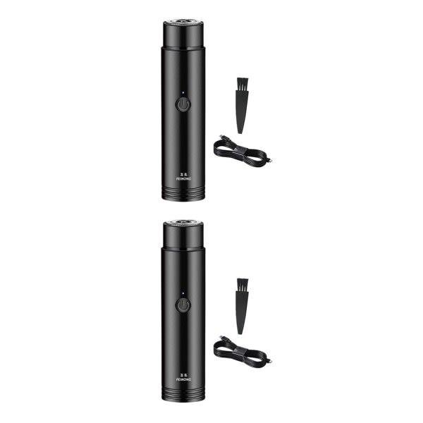 1/2/3/5 Mini sähköinen partakone Kannettava Vedenkestävä Helppo puhdistaa Musta 2 kpl Black 2PCS
