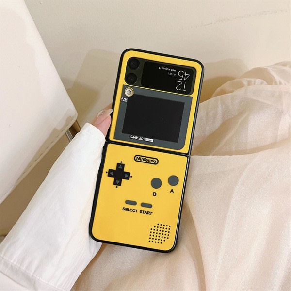 Game Boy case , joka on yhteensopiva Samsung Galaxy Z Flip 4:n kanssa, lyxigt 3d-tangentbord, cover Keltainen Galaxy Z Flip 4:lle Yellow For Galaxy Z Flip 4
