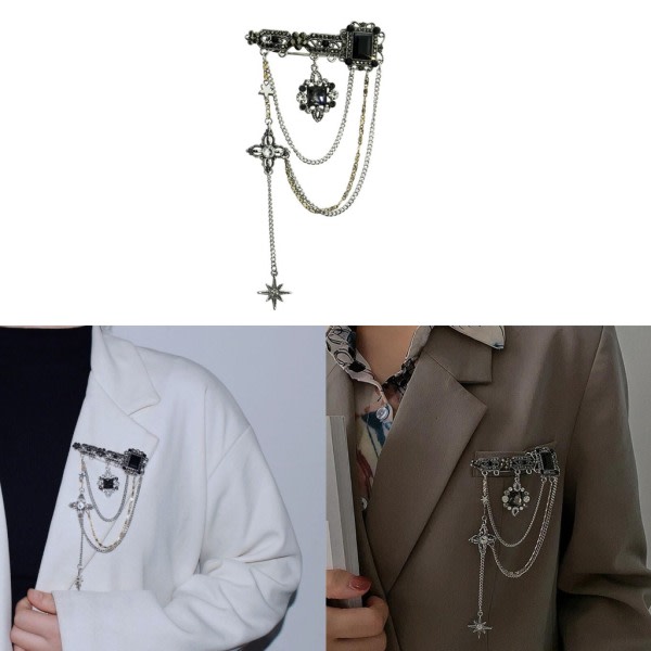 Vintage-tyylinen Neulehuivi-Solki Brooši Pin Tähti-Riipus Rintamerkin Pin Y2K Korut Tytöille