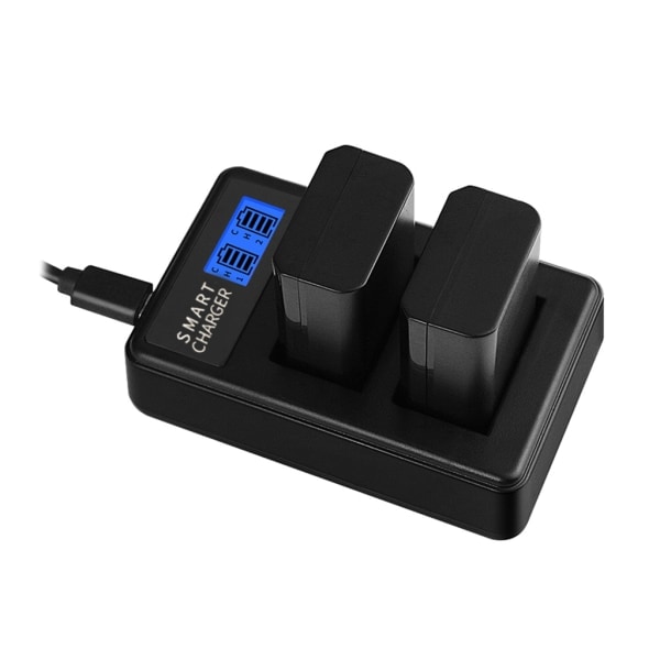 Lille batteri LCD Micro USB-lader Pålidelig opladningstilbehør til 6000, 5000, 5100, ILCE6000, batteriladebase