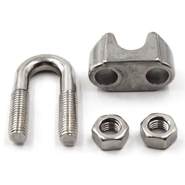 12 stk. M8 Rustfrit Stål Wire Rope Clip, Wire Rope Clip Kabel / U-Bolt Saddelbeslag M8, Wire Rope Kabel Til Dyregærde