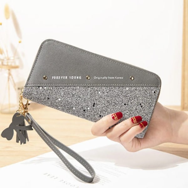 Dam Kortfodral Plånbok Clutch Väska PU Läder Myntbörs Blue