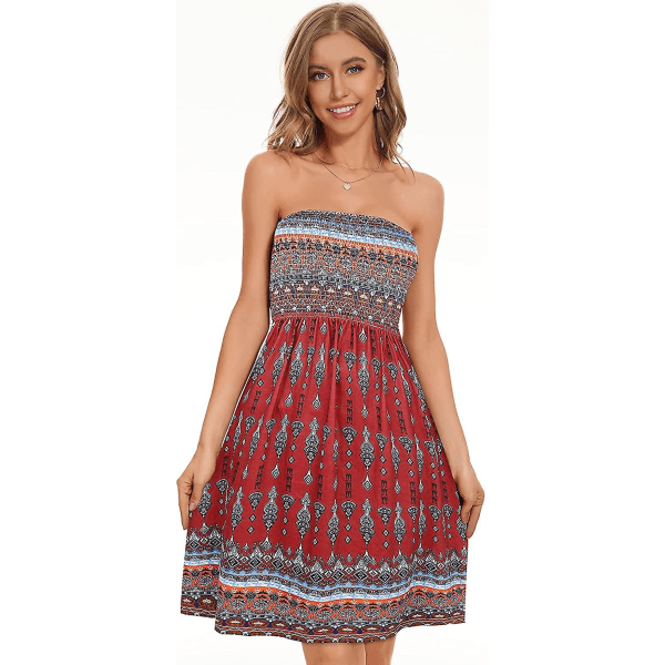 Sommarklänning för kvinnor Strand Casual Axelbandslös Cover Ups Tie Dye Off Shoulder