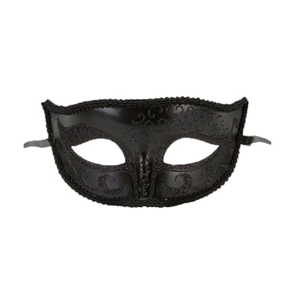 Venetiansk parmaske i sort blonde til mænd og kvinder - PP Cosplay Black ONESIZE Black ONESIZE