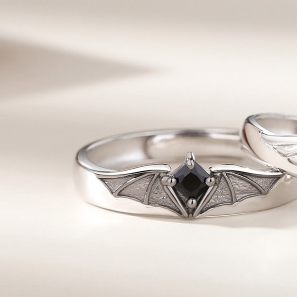 2st Demon & Angel Finger Ring Matchande Par Vänskap Öppna Justerbara Ringar Set Minimalistiska Förlovningssmycken