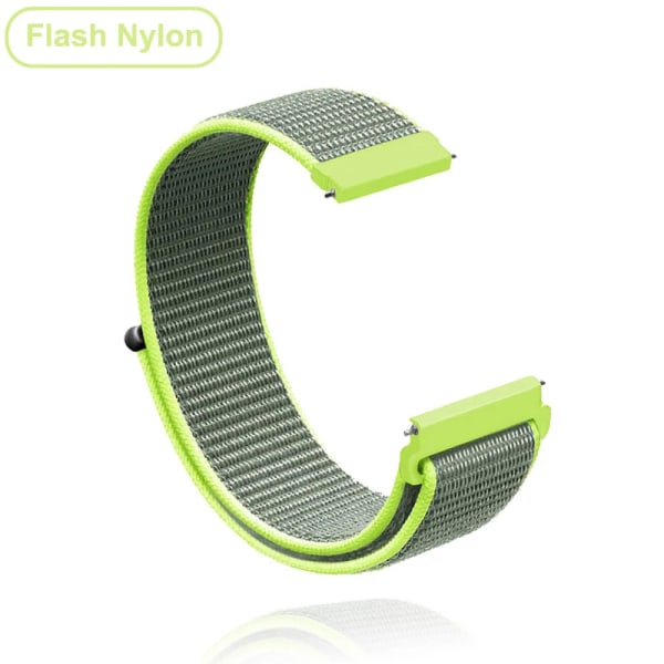 18 mm 20 mm 22 mm metalrem til Garmin Vivoactive 3 4 4s Band Watch Venu 2 2s SQ Forerunner 645 Armbånd Silikonløkke Nylon håndled Nylon Flash Nylon Flash 22MM