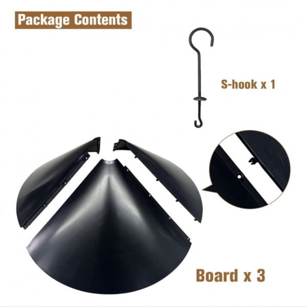 Oravan Baffel Bird Feeder Splitsad Squirrel Baffel Stängsel Fågelmatare Cover (18 tum)