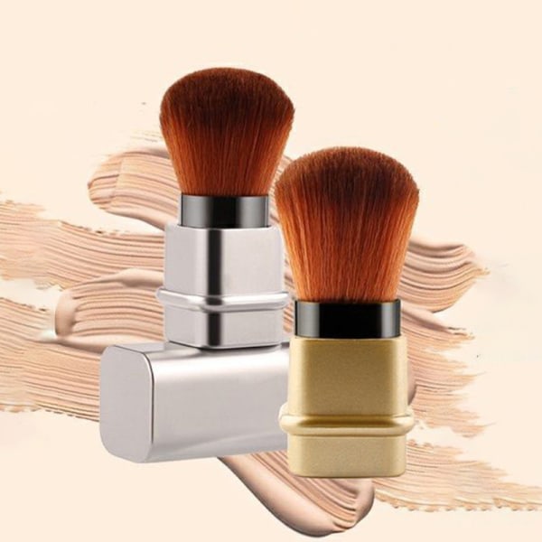 Infällbart Cosmetic Powder Blush Contour Foundation Brush Tool Guld onesize Gold onesize