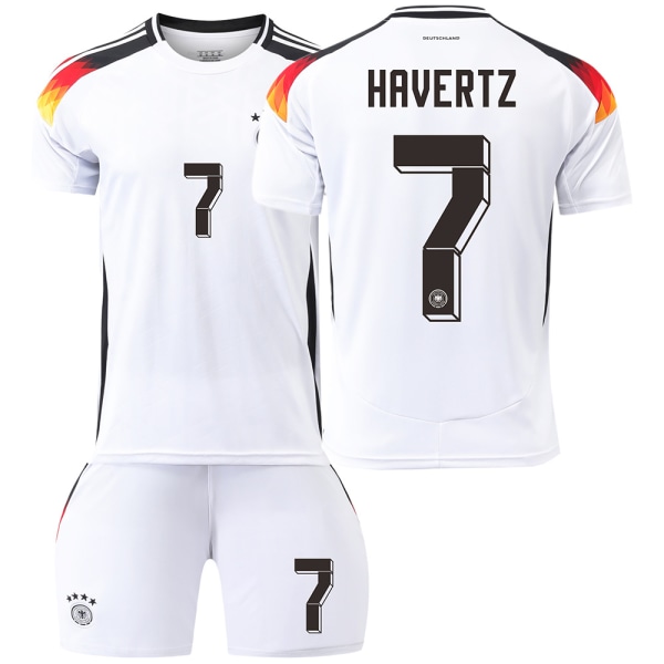 Tyskland Hemma EM 2024 Jersey Fotbollströja Barn Herr Kit Nr.7 HAVERTZ sockless 16