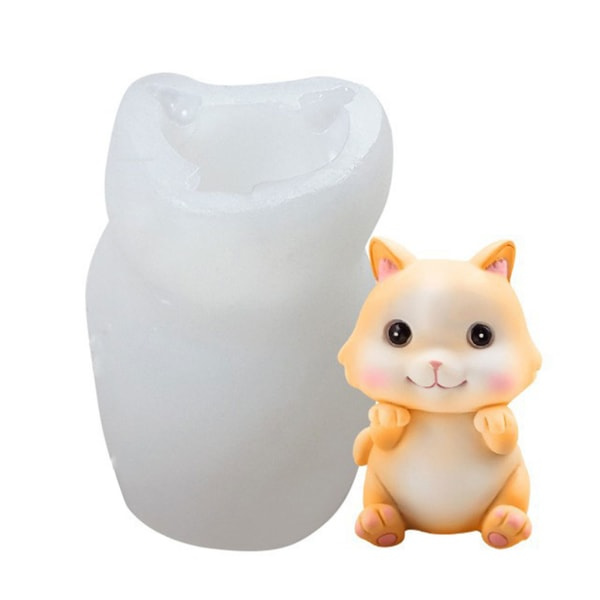 til katteform fondantformar forme DIY lys epoxiharpiks kagedekoration silikone null - 5