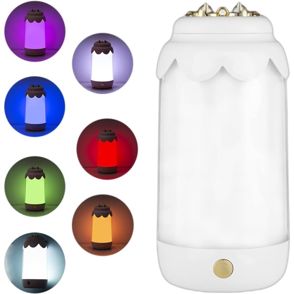 Skrivebordslampe LED-lys Natt Batteridrevet ved siden av USB-port RGB