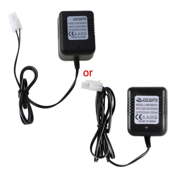 Uppladdningsbar batteriladdare Ni-Cd Ni-MH batteripaket KET-2P kontaktadapter 9,6V 250mA utgång för fjärrkontrollleksaker