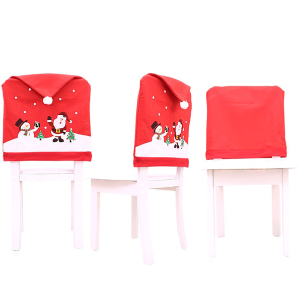 Juldekoration stol täcker matplats sitter jultomten hem Röd 1st Red 1pcs