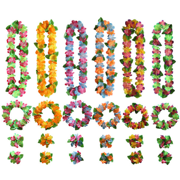 4st/ set Hawaiian Flower Leis Garland Halsband DIY-dekoration F 4 One Size 4 One Size