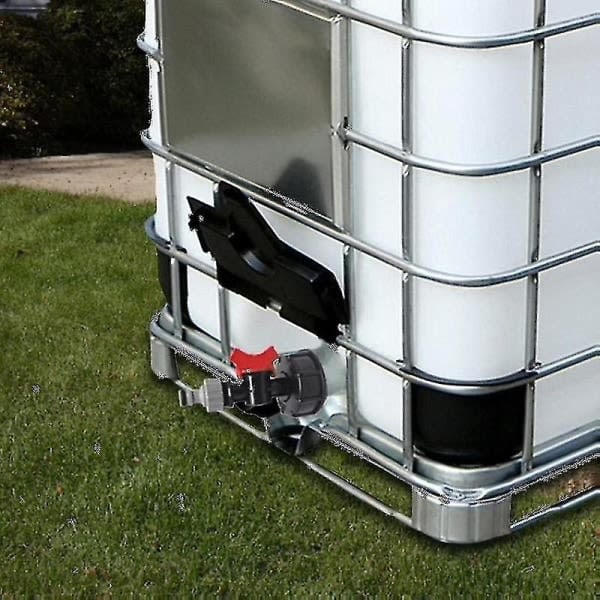 Helt ny 1000 liter IBC vandtank med S60x6 adapterventil og 3/4-Y-hane (kun hane) [ALJ]