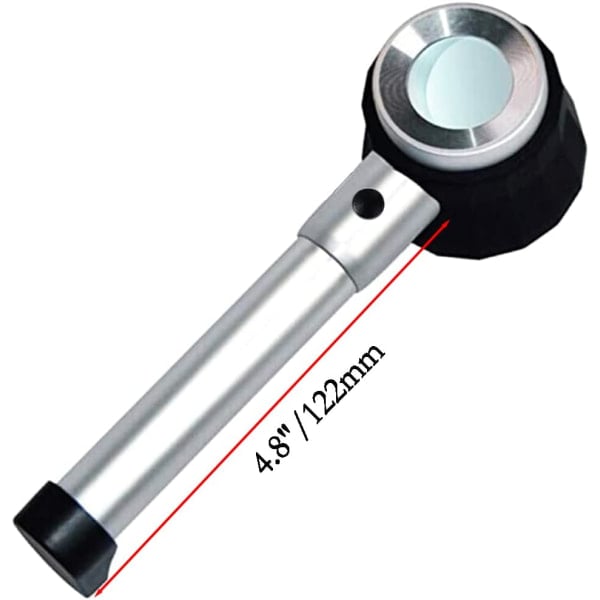 Handhållen 10X 30X Förstoringsglas Lupplinjal med LED