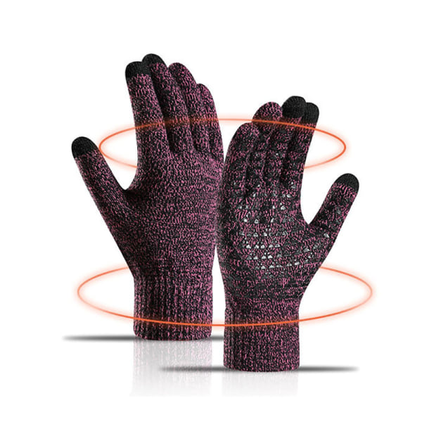 Vinterstrikkede varme handsker Tykke ensfarvede varme Touch Warm Ridi cyan OneSize cyan OneSize