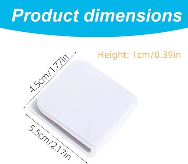 Självhäftande duschdraperiklämmor, 2-pack vattentäta ABS väggmonterade gardinhållare för badrum sovrum vardagsrum, vit 5,5 x 4,5 cm