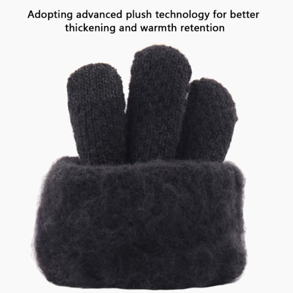 Varma helfingerhandskar för män Vinter Double Layer Touch Thicken A7