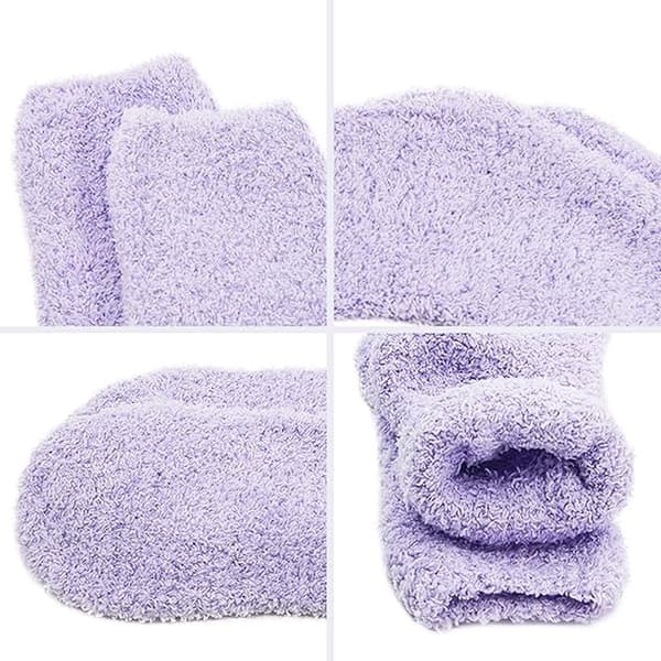 Vintervarma strumpor, 5-pack, toffelstrumpor i mikrofiber för hemmet, halkfria, julklappar