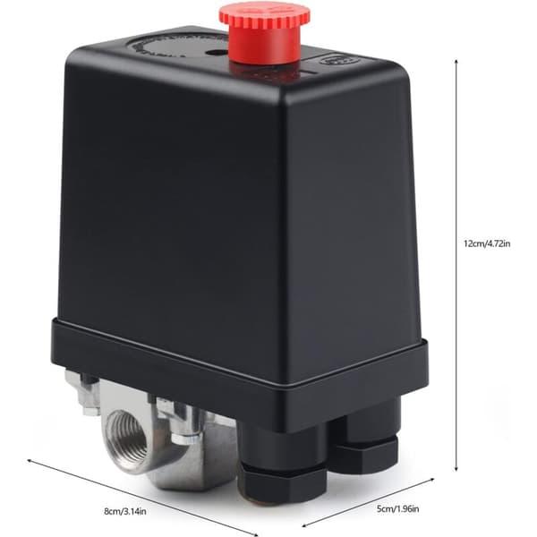 220V Luftkompressorventil Automatisk Trykafbryder Luftkompressor Kompressorafbryder Kontrolventil til Hurtig Trykreduktion (4 huller)