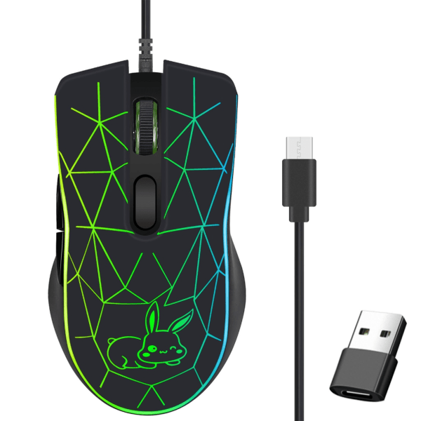 RGB Trådløs Gaming Mus 800-2400DPI Justering til PC Computer Laptop Gaming Kontor