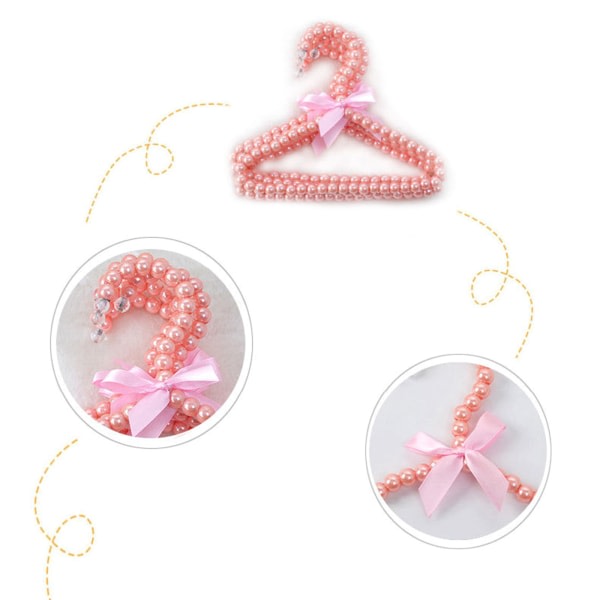 st/ set Baby till kläder Barn Husdjur Plast Pearl Tygställ Minigalgar Rosa