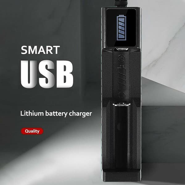 2 stk. universell batterilader, smart batterilader, mini multifunksjonell oppladbar batterilader