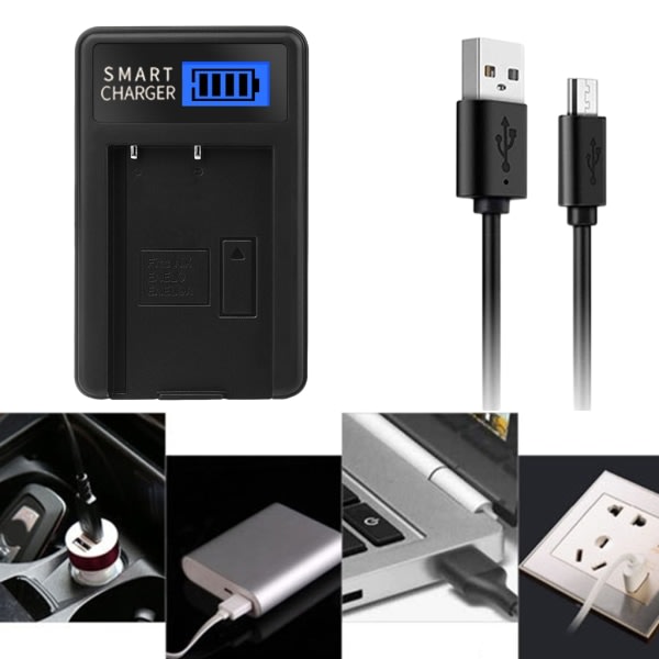 LCD USB EN-EL9 EN-EL9a Ersättningsladdare för D40 D40x D60 D3000 D5000 Kameror Batterier LCD Display Laddare
