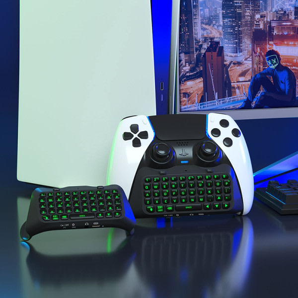 Bluetooth trådløst eksternt tastatur til PS5 Edge Controller Wi White