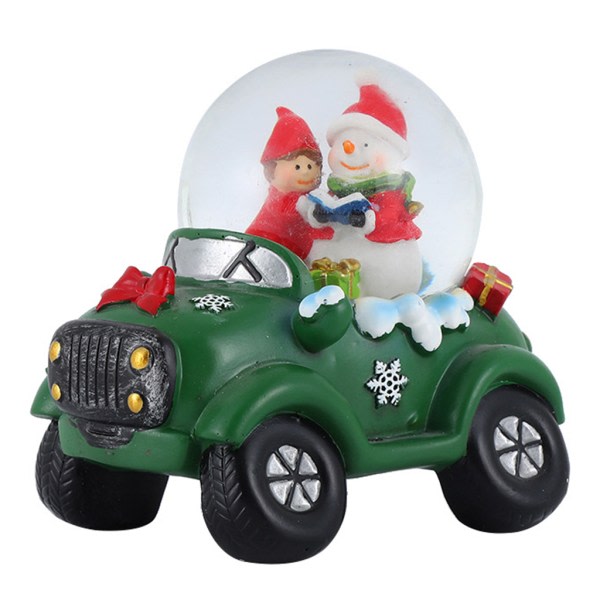 Julefarget LED-opplyst snøklode Bilby Santa Claus Snowman Lysende Glødende Klar Rund Ball Jul Skrivebordsdekorasjon Grønn