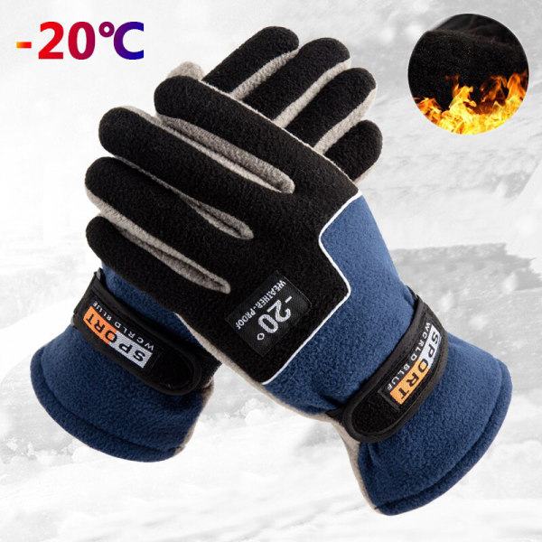 -20℃ Talvivarmat fleece-hanskat miehille Thermal sport Cykelsnö Mörk ruskea