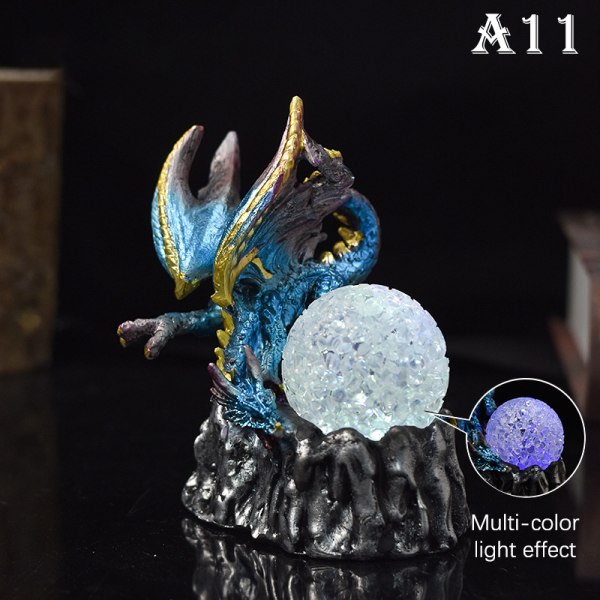 Fargeskiftende Lava Resin Base Dragon Statyer Luminescent Holy Dr A11 onesize A11 onesize