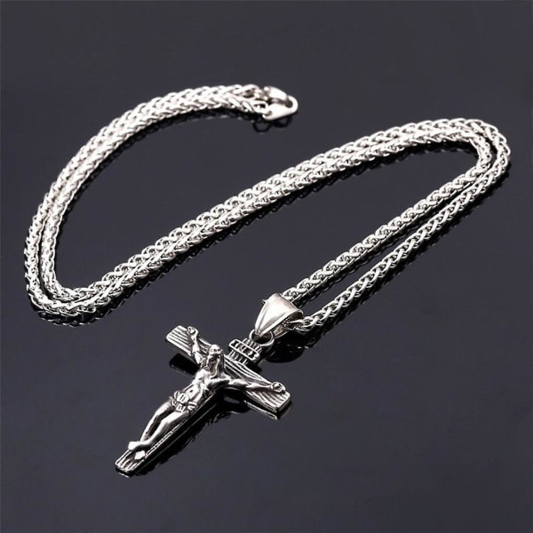 Mode Kristna Jesus Legering Kors Halsband Lång Kedja Enkel Korshänge