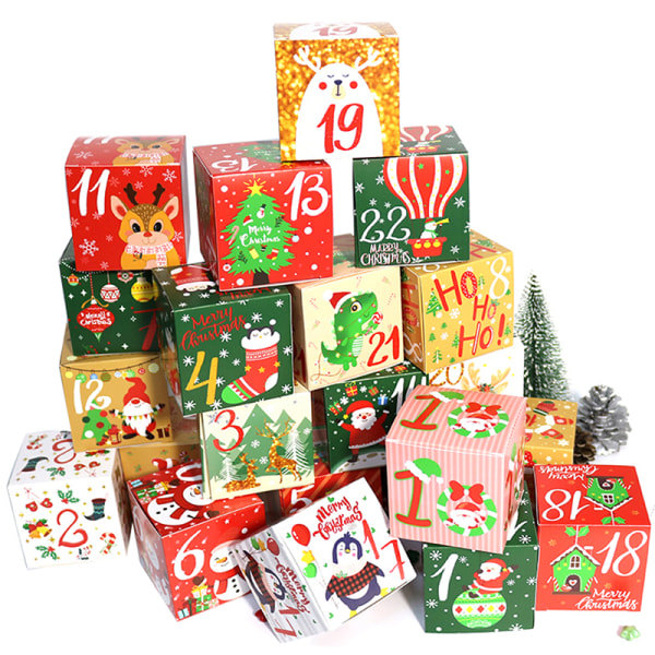 Julekalenderæsker 24 dage æsker papir advent tæller