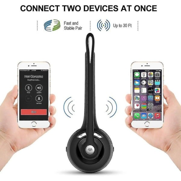 Bluetooth-headset/mobiltelefonheadset med mikrofon, trådlöst kontor