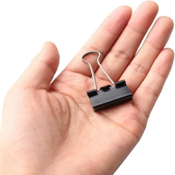 60 stk. papirclips, 25 mm små clips, sorte metalklips